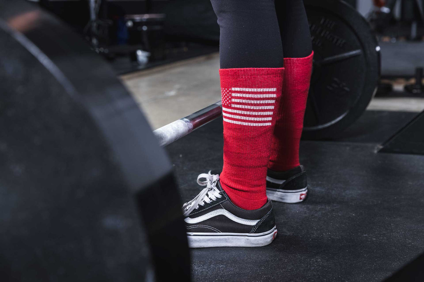 deadlift socks red