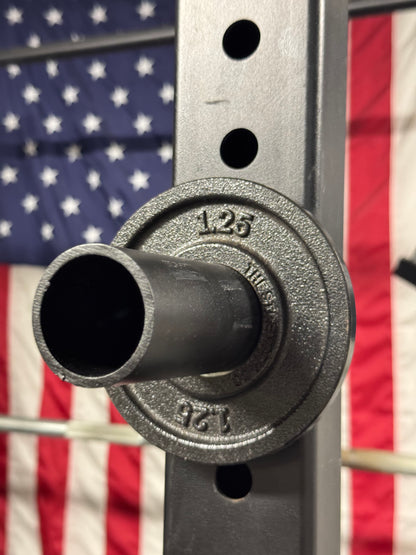 Magnetic Olympic Barbell Change and Micro Plate Storage Peg