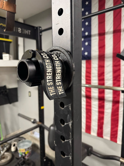 Magnetic Olympic Barbell Change and Micro Plate Storage Peg