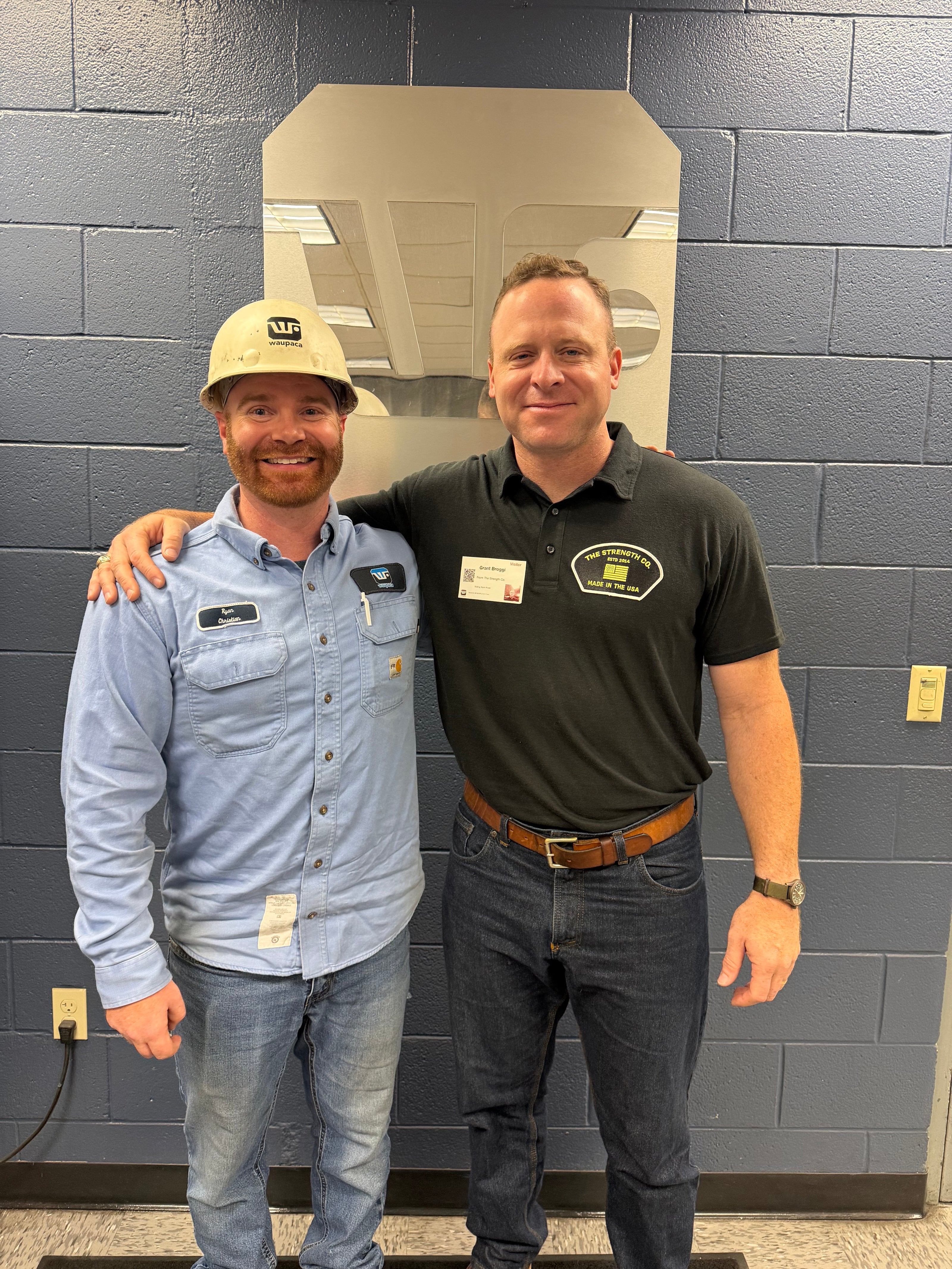 Grant Broggi with a Waupaca Foundry craftsman
