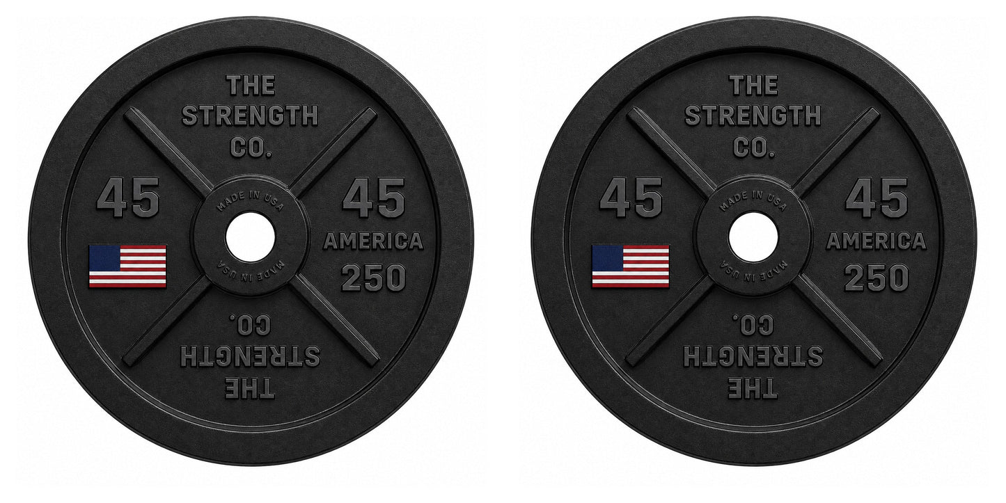 America 250 45LB Olympic Iron Barbell Plate - Pair