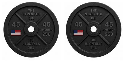 America 250 45LB Olympic Iron Barbell Plate - Pair