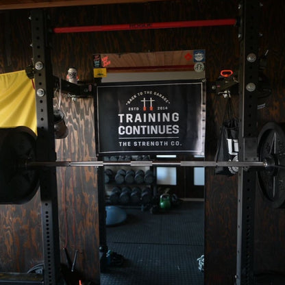 Garage Gym Training Continues Banner