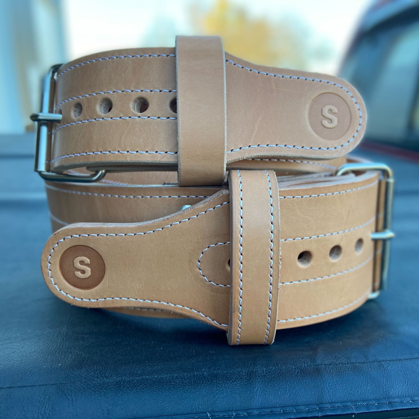 Double Ply Leather Weightlifting Belt